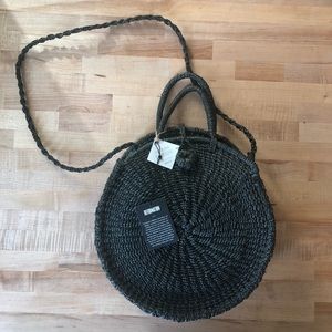 Woven circle bag (Reformation Bag) - Black NWT